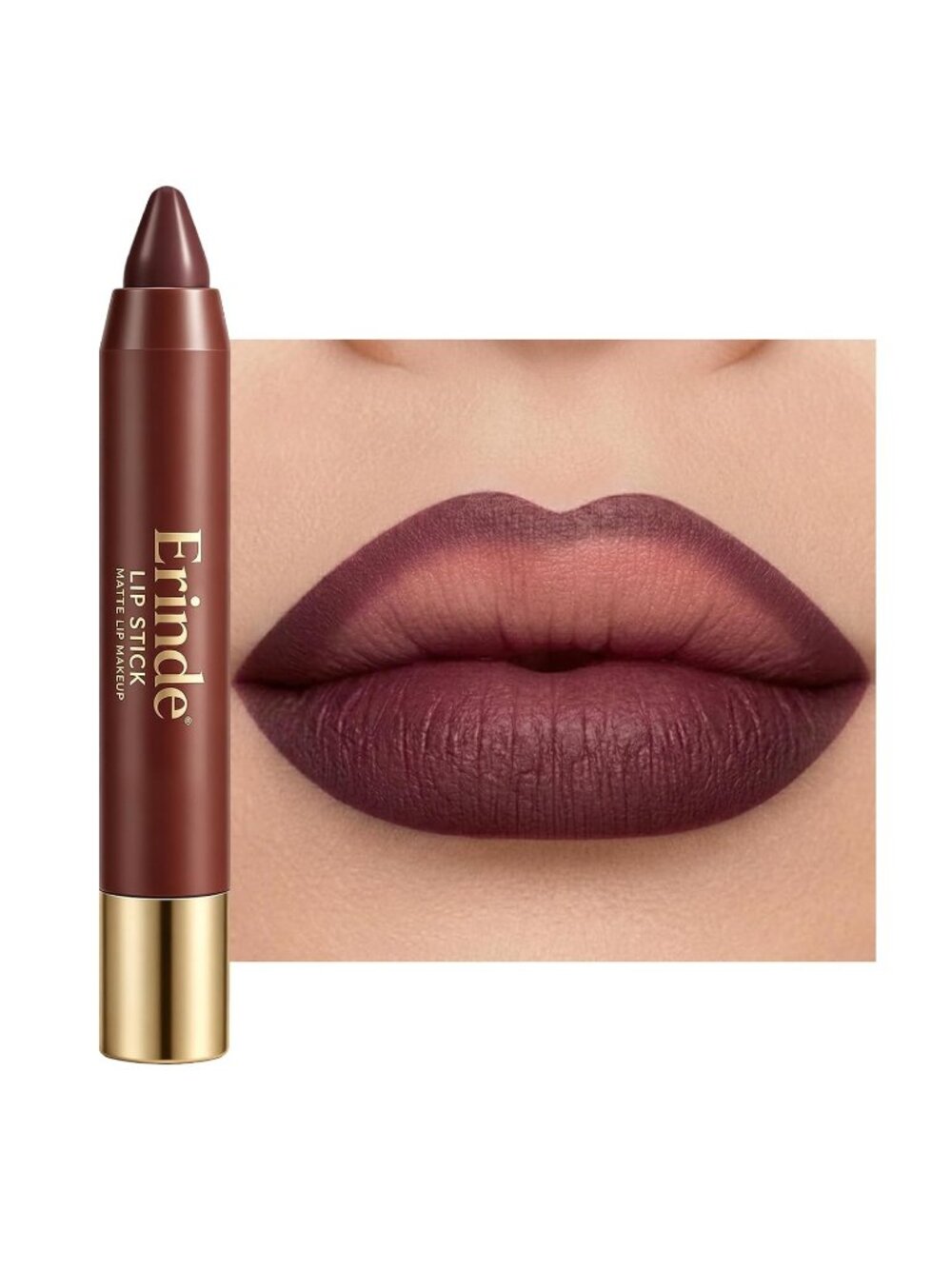 Women's B05# Berry Red 24 Hour Long-lasting Rose Matte Lipstick Crayon